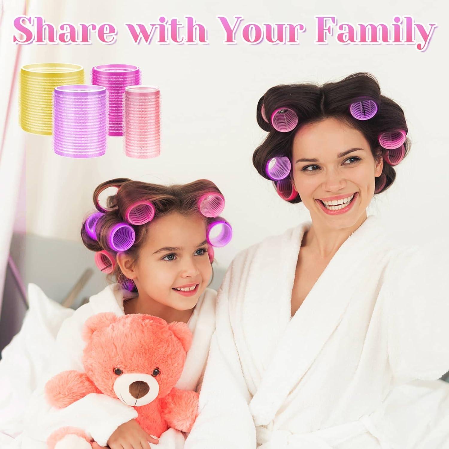 imageAnezus SelfGrip Rollers Set  60 Pcs Multicolored Curlers and Clips for HairstylingAssorted Color