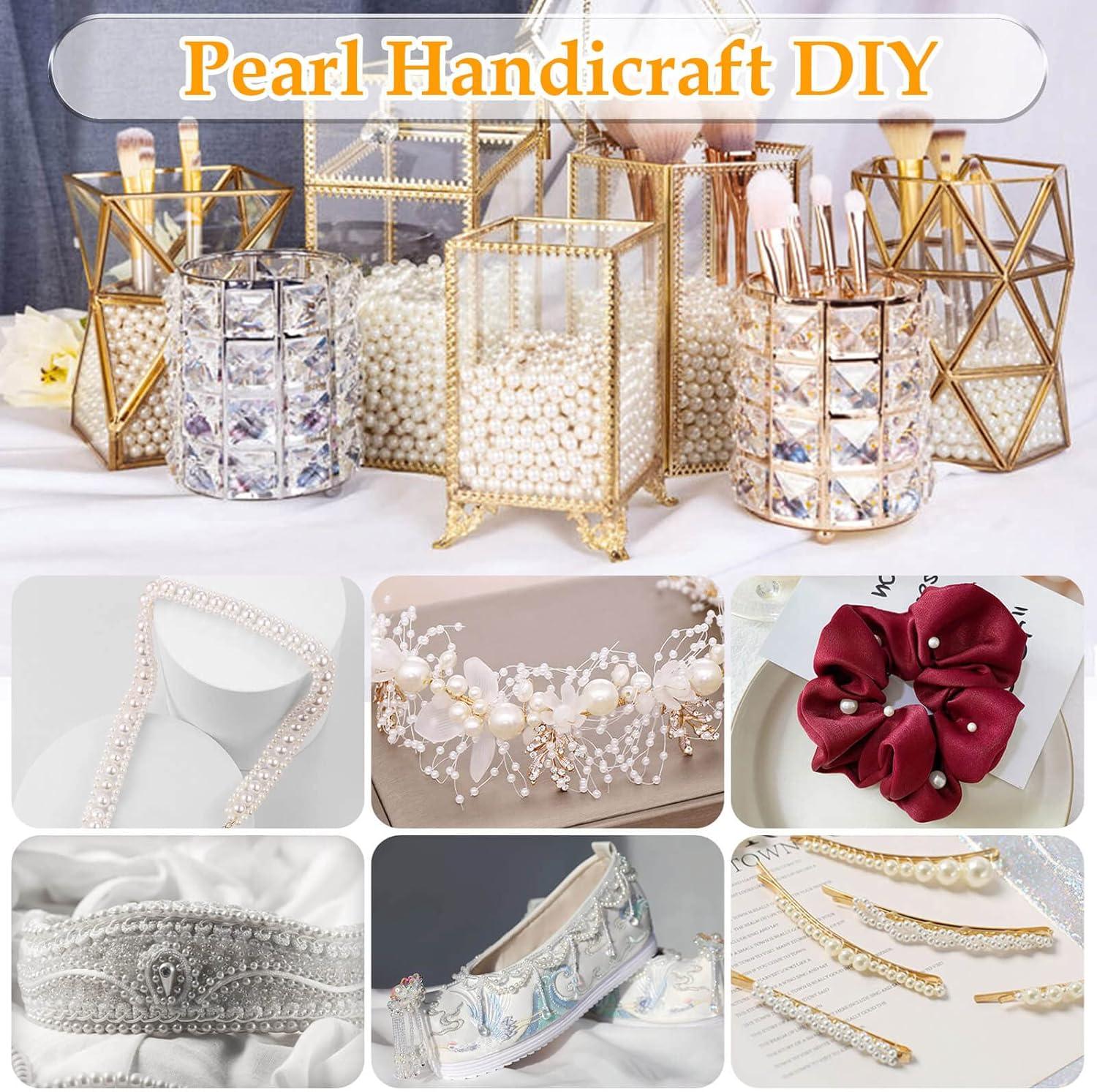 imagePearl Beads Anezus 800pcs Ivory Pearl Craft Beads Loose Pearls for Jewelry Making Crafts Decoration and Vase Filler Assorted Sizes4 MM