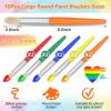 image10Pcs Paint Brushes for Kids Anezus Children Paint Brushes Toddler Large Chubby Kids Paint Brush Set for Preschool Daycare Classroom Washable Paint Acrylic PaintRound