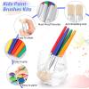image10Pcs Paint Brushes for Kids Anezus Children Paint Brushes Toddler Large Chubby Kids Paint Brush Set for Preschool Daycare Classroom Washable Paint Acrylic PaintFlat