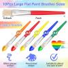 image10Pcs Paint Brushes for Kids Anezus Children Paint Brushes Toddler Large Chubby Kids Paint Brush Set for Preschool Daycare Classroom Washable Paint Acrylic PaintFlat