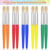 image10Pcs Paint Brushes for Kids Anezus Children Paint Brushes Toddler Large Chubby Kids Paint Brush Set for Preschool Daycare Classroom Washable Paint Acrylic PaintRound