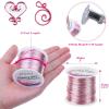image18 Gauge Jewelry Wire for Jewelry Making Anezus Craft Wire Tarnish Resistant Copper Beading Wire for Jewelry Making Supplies and Crafting 18 Gauge GoldRose Gold Pink