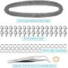image50 Feet Stainless Steel Chains for Jewelry Making Anezus Jewelry Chain Bulk Small Metal Chains with 100 Jump Rings 30 Lobster Clasps for Necklace Making Bracelet DIY