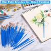 image50 Pcs Flat Paint Brushes for Touch Up Anezus Small Paint Brushes for Classroom Crafts Paint Brushes for Acrylic Painting Watercolor Canvas Face Paintinground