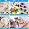 image50 Pcs Flat Paint Brushes for Touch Up Anezus Small Paint Brushes for Classroom Crafts Paint Brushes for Acrylic Painting Watercolor Canvas Face Paintingflat and round