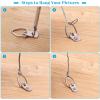 image60 Pcs D Ring Picture Hangers Anezus Picture Hanging Kit Including 60 Pcs DRing Picture Hangers with Screws and 100 Feet Picture Hanging Wire