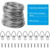 image60 Pcs D Ring Picture Hangers Anezus Picture Hanging Kit Including 60 Pcs DRing Picture Hangers with Screws and 100 Feet Picture Hanging Wire