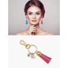 imageAnezus 100Pcs Craft Tassel Set  50 Tassels 25 Lobster Clasp Keychains 25 Rings for Acrylic Keychains Gold