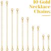imageAnezus 10Pcs Necklace and Bracelet Extenders Silver Chain Extenders for Jewelry Making Assorted SizesGold