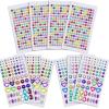 imageAnezus 1126Pcs Rhinestone Stickers SelfAdhesive Bling Craft Jewels Crystal Gem Stickers for Nail Body Makeup Festival Assorted Sizes and Shapes 10 Sheets