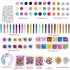 imageAnezus 178 Pack Resin Jewelry Making Supplies Kit for Resin Slime Nail Art Resin Art Supplies Jewelry Making Kit with Resin Glitter Wheel Gears Dry Flowers