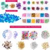 imageAnezus 178 Pack Resin Jewelry Making Supplies Kit for Resin Slime Nail Art Resin Art Supplies Jewelry Making Kit with Resin Glitter Wheel Gears Dry Flowers