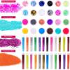 imageAnezus 178 Pack Resin Jewelry Making Supplies Kit for Resin Slime Nail Art Resin Art Supplies Jewelry Making Kit with Resin Glitter Wheel Gears Dry Flowers