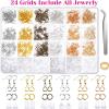 imageAnezus 1900 Pcs Earring Making Kit with Jewelry Hooks Fish Hook Earrings Backs Jump Rings for Repair Gifts