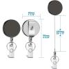 imageAnezus 2 Pack Retractable Badge Holder Badge Reels Clip Retractable Keychain Heavy Duty ID Badge Holder Retractable with Belt Clip Key Ring for Name Card Keycard