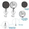 imageAnezus 2 Pack Retractable Badge Holder Badge Reels Clip Retractable Keychain Heavy Duty ID Badge Holder Retractable with Belt Clip Key Ring for Name Card Keycard