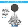 imageAnezus 2 Pack Retractable Badge Holder Retractable Keychain Heavy Duty ID Card Badge Holder Retractable Reel Clip with Key Ring Belt Clip for Name Card Keycard