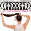 imageAnezus 200 Pcs Black Elastics Hair Ties Small Bulk Hair Ties Hair Bands 4mmBlack