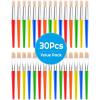 imageAnezus 30 Kids Paint Brushes Set with Jumbo Round Watercolor and Large Flat Craft Brushes