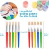 imageAnezus 30 Kids Paint Brushes Set with Jumbo Round Watercolor and Large Flat Craft Brushes
