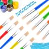 imageAnezus 30 Kids Paint Brushes Set with Jumbo Round Watercolor and Large Flat Craft Brushes