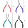 imageAnezus 4Pcs Jewelry Pliers Tool Set Includes Needle Nose Pliers Round Nose Pliers Wire Cutters and Bent Nose Pliers for Jewelry Beading Repair Making Supplies
