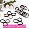 imageAnezus 50 Pcs Thick Black Hair Ties Large Hair Elastics Bulk Hair Ties Stretch Hair Bands Ponytail Holders for Thick Heavy and Curly Hair Neutral ColorsNeutral