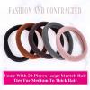 imageAnezus 50 Pcs Thick Black Hair Ties Large Hair Elastics Bulk Hair Ties Stretch Hair Bands Ponytail Holders for Thick Heavy and Curly Hair Neutral ColorsNeutral