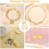 imageAnezus Jump Rings for Jewelry Making Supplies and Necklace Repair with Jump Ring Pliers and Open Jump Ring1200Pcs Silver and GoldGold