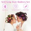 imageAnezus SelfGrip Rollers Set  60 Pcs Multicolored Curlers and Clips for HairstylingAssorted Color
