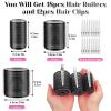 imageAnezus SelfGrip Rollers Set  60 Pcs Multicolored Curlers and Clips for HairstylingBlack