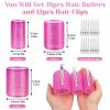 imageAnezus SelfGrip Rollers Set  60 Pcs Multicolored Curlers and Clips for HairstylingHot Pink