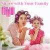 imageAnezus SelfGrip Rollers Set  60 Pcs Multicolored Curlers and Clips for HairstylingHot Pink