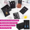 imageEarring Cards Anezus 100 Pcs Earring Display Cards Earring Holder Cards with 200 Earring Backs and 100 Self Sealing Bags for Earrings Necklace Jewelry Display Kraft Color 35x24 InchesBlack