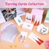 imageEarring Cards Anezus 100 Pcs Earring Display Cards Earring Holder Cards with 200 Earring Backs and 100 Self Sealing Bags for Earrings Necklace Jewelry Display Kraft Color 35x24 InchesWhite