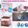 imageEpoxy Resin Molds Kit Anezus 8 Pack Epoxy Resin Large Molds Including Coaster Cube Pyramid Stone Resin Mold Resin Silicone Molds with Silicone Mixing Cups ampamp Wood Sticks