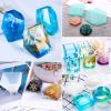 imageEpoxy Resin Molds Kit Anezus 8 Pack Epoxy Resin Large Molds Including Coaster Cube Pyramid Stone Resin Mold Resin Silicone Molds with Silicone Mixing Cups ampamp Wood Sticks