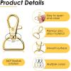 imageKey Chain Clip Hook Anezus D Ring Clip Keychain Lanyard Swivel Snap Hooks Clip on Key Ring for Crafts and Purse Hardware 34 inchMulticolors