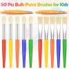 imagePaint Brushes Anezus 50 Pcs Kids Paint Brushes Bulk Toddler Paint Brushes Set with Big Round Paint Brush and Large Flat Paint Brushes for Preschool Children Painting Party SuppliesMix
