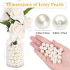 imagePearl Beads Anezus 800pcs Ivory Pearl Craft Beads Loose Pearls for Jewelry Making Crafts Decoration and Vase Filler Assorted Sizes12 MM