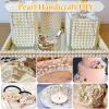 imagePearl Beads Anezus 800pcs Ivory Pearl Craft Beads Loose Pearls for Jewelry Making Crafts Decoration and Vase Filler Assorted Sizes6 MM