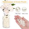 imagePearl Beads Anezus 800pcs Ivory Pearl Craft Beads Loose Pearls for Jewelry Making Crafts Decoration and Vase Filler Assorted Sizes8 MM