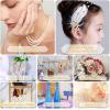 imagePearl Beads Anezus 800pcs Ivory Pearl Craft Beads Loose Pearls for Jewelry Making Crafts Decoration and Vase Filler Assorted Sizes8 MM