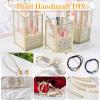 imagePearl Beads Anezus 800pcs Ivory Pearl Craft Beads Loose Pearls for Jewelry Making Crafts Decoration and Vase Filler Assorted Sizes8 MM
