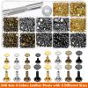 imageSnap Buttons and Leather Rivets Anezus 120 Set Leather Snap Fasteners Kit and 240 Sets Leather Rivets with Setting Tools for Leather Craft Repairs Decoration