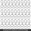 imageanezus 100pcs Key Chain Clip Hook and D Rings Set Include 50Pcs Swivel Snap Hooks Lanyard Clips and 50Pcs D Rings for Keychain and Purse Hardware 12 Inside Width