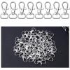 imageanezus 100pcs Key Chain Clip Hook and D Rings Set Include 50Pcs Swivel Snap Hooks Lanyard Clips and 50Pcs D Rings for Keychain and Purse Hardware 12 Inside Width