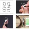 imageanezus 100pcs Key Chain Clip Hook and D Rings Set Include 50Pcs Swivel Snap Hooks Lanyard Clips and 50Pcs D Rings for Keychain and Purse Hardware 12 Inside Width