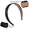 imageanezus 16 Pcs Satin Headbands Bulk 1 Inch Antislip Black Ribbon Hair Bands Plain Hard Headbands for Women Girls DIY Craft Hair Accessories BlackBlack